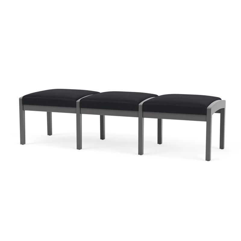 Banc en bois 3 places Lenox, Étain, Noir Modena
