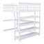 Lit mezzanine en bois massif avec bureau sous le lit-577337929
