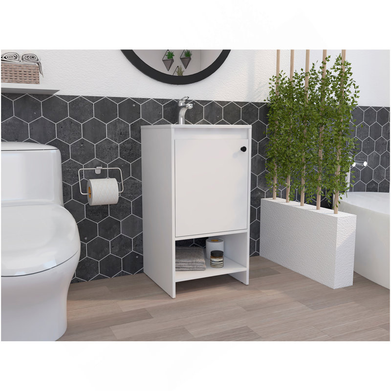 Armoire de meuble-lavabo autoportante à 1 tablette Westbury - blanc, Blanc