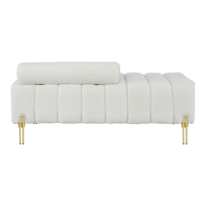 Banc d'appoint rembourré 54 "Adalyna Boucle, Beige