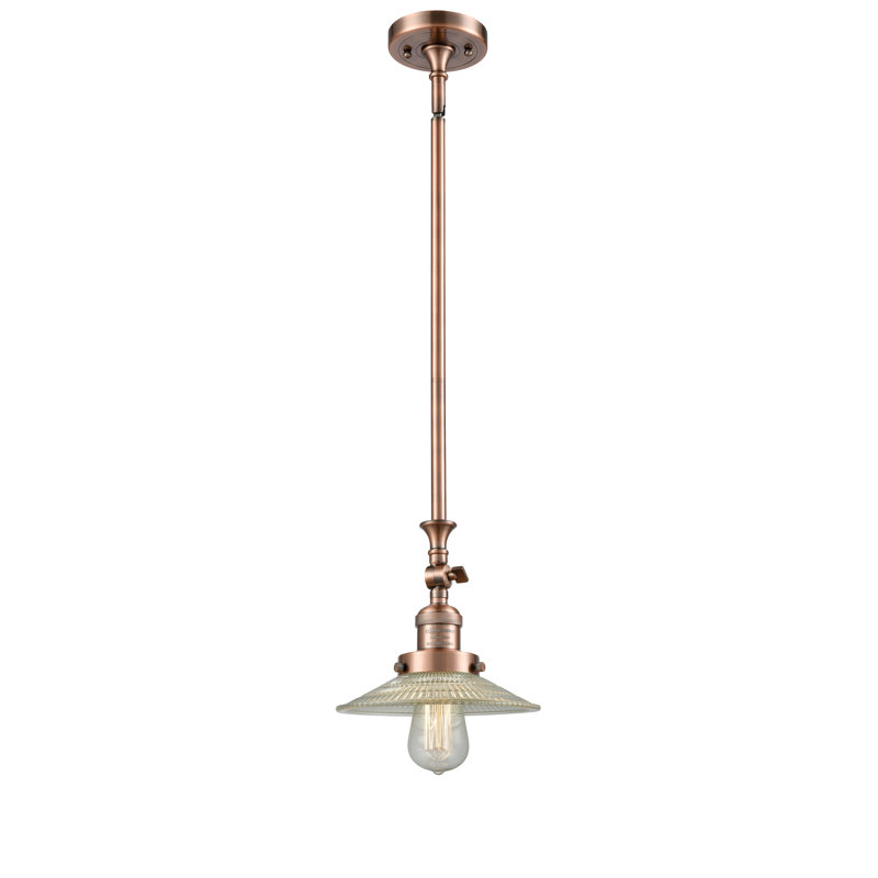 Luminaire suspendu conique à 1 lumière Miramontes, Cuivre antique