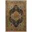 Tapis décoratif à motif frangé noir et orange-1250926512