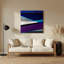 Art mural rigide en métal bleu 64-256345437