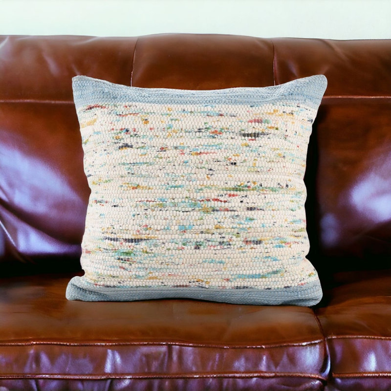  Reversible Pillow Insert, Light Blue/Off-White  Abstract