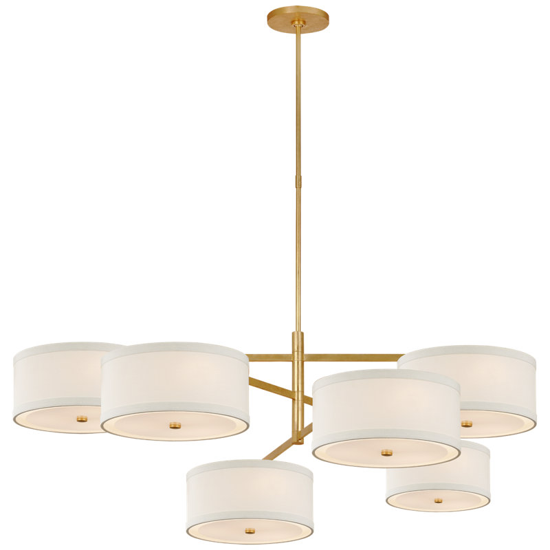 Walker 18 - Light Chandelier, 24.25" H x 54.25" W x 53" D, White, Gild