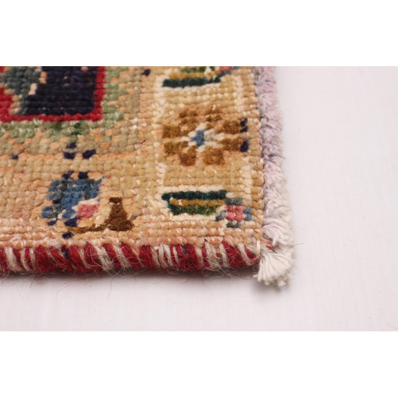 Tapis rouge en laine des années 1990 de 6 pi 9 po x 9 pi 3 po Lamonia