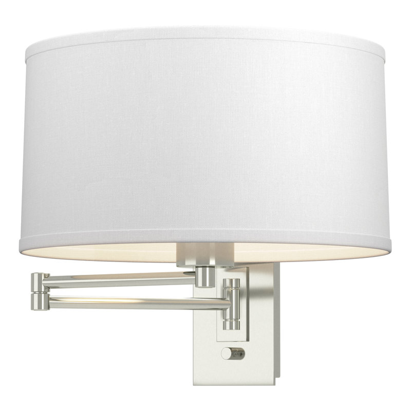 Simple Lines 1 - Light Dimmable Swing Arm, Natural Anna, Sterling