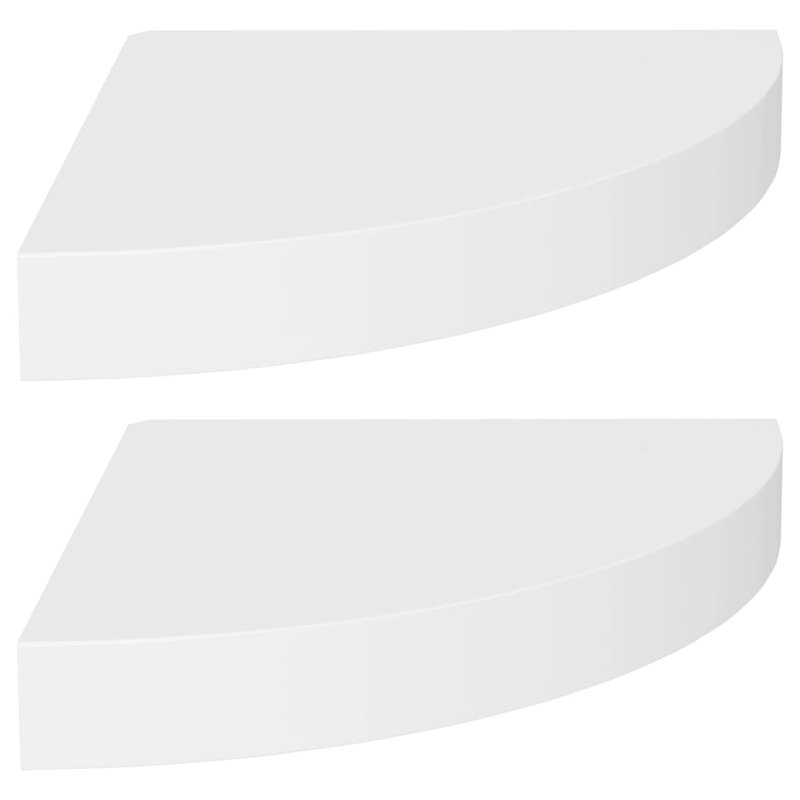 Arst 2 Piece Corner Shelf, 3.8cm H x 25cm W x 25cm D, White
