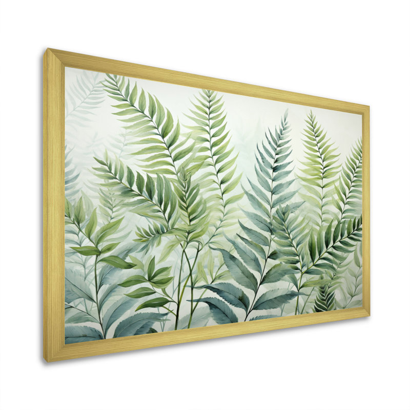 " Ferns Enchanting Ferns III ", H 34 po x l 44 po x P 1,5 po, Cadre doré à une seule photo