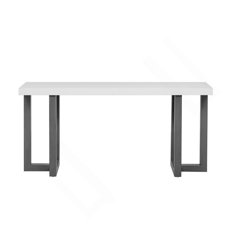 Geometric Design Console Table With Solid Pine Legs,Suitable For Entryway, Hallway, Living Room, Bedroom, White/Gray