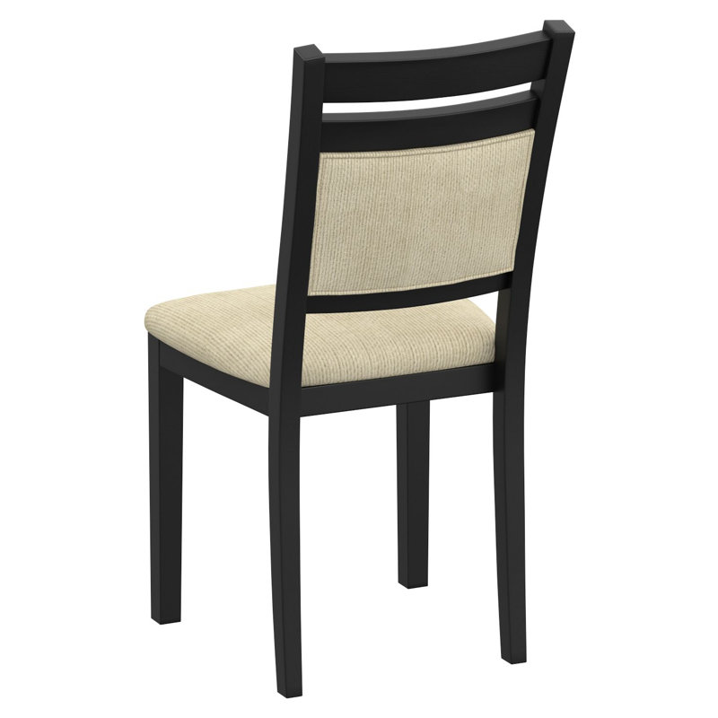 Chaise de salle à manger Will, ensemble de 2, en noir et beige, Noir