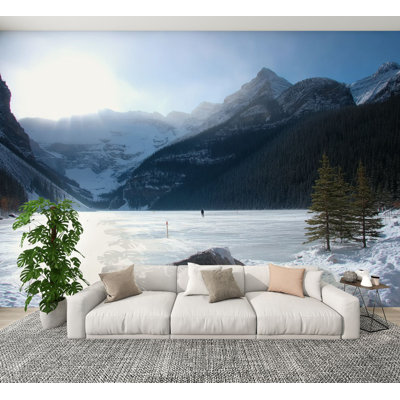 Papier peint adhésif à peler et à coller «Hockey Mountains», peintures murales amovibles auto-adhésives en PVC, H 100 po x l 144 po, pour chambre à coucher, salon