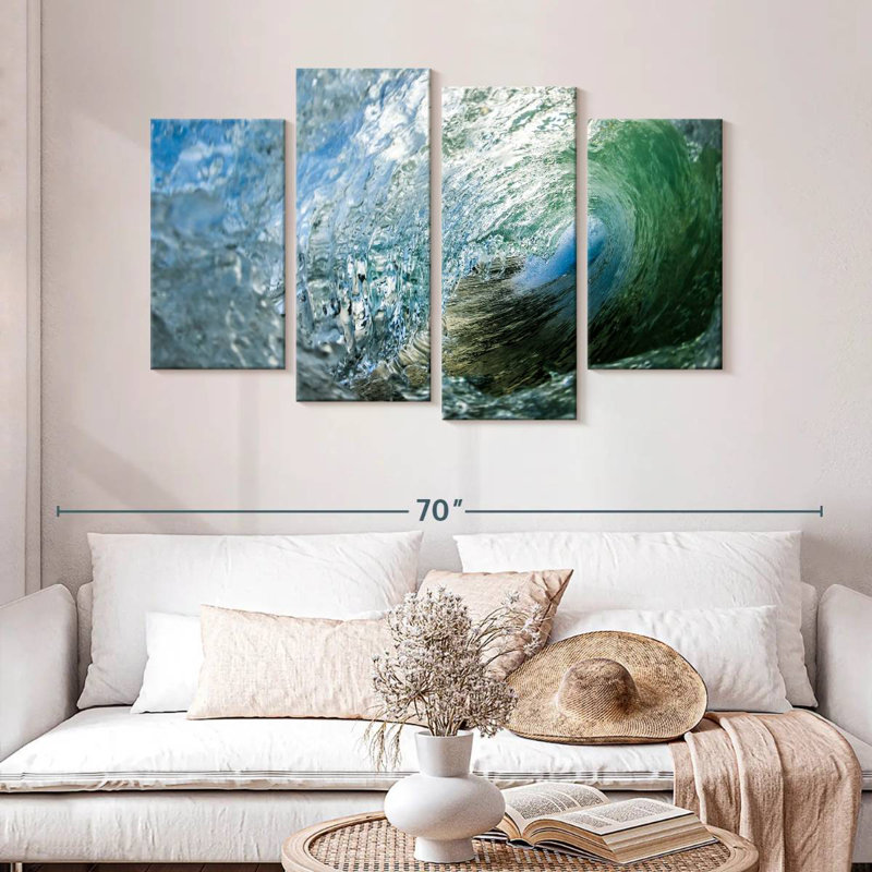 Gillard à l'intérieur de la vague océanique, H 32 po x l 52 po