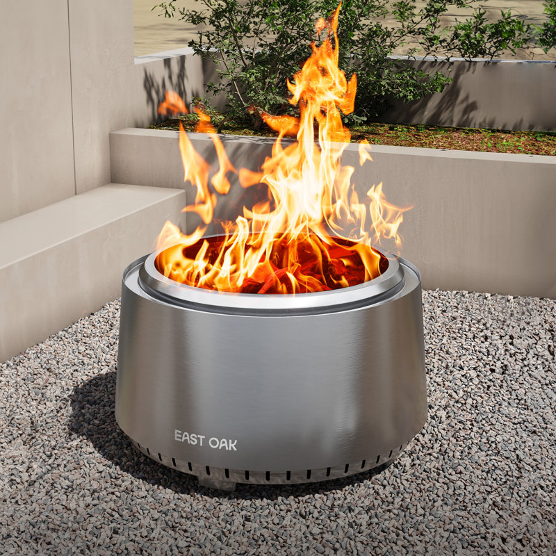 Stainless Steel 21'' Smokeless Fire Pit with Ash Pan