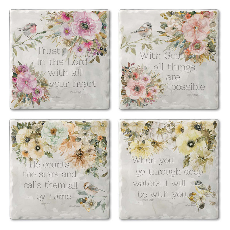 Ensemble de 4 sous-verres Sunny Scriptures