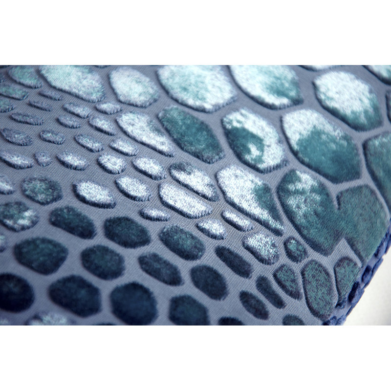 Square Velvet Pillow Cover & Insert, 18"H x 18"W, Pacific