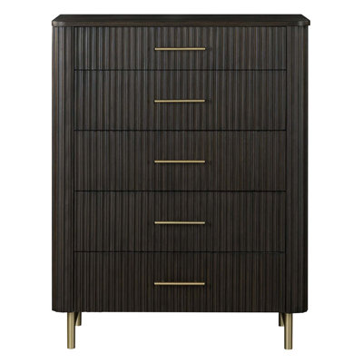 Commode 5 tiroirs Clayten, finition Espreeso