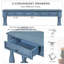 Console Console de 63 po de long avec tiroirs et tablette pour le vestibule, le couloir et le salon (bleu marine)-443385157