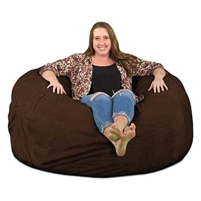 Bean Bag Chair, Oversized Indoor Comfy Lounger, Suede