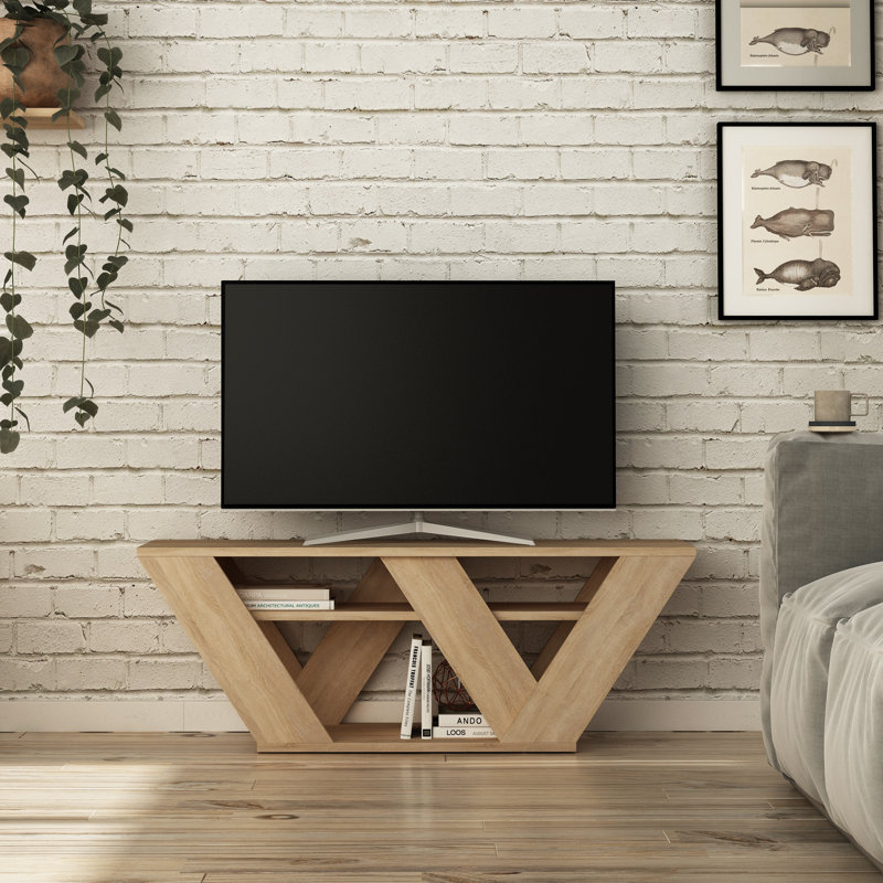 Kiern Unfinished TV Stand for TVs up to 49", Oak