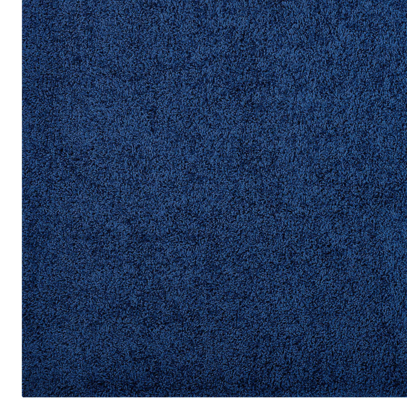 Enyssa Navy Solid Shag Synthetic Area Rug 5' x 8'