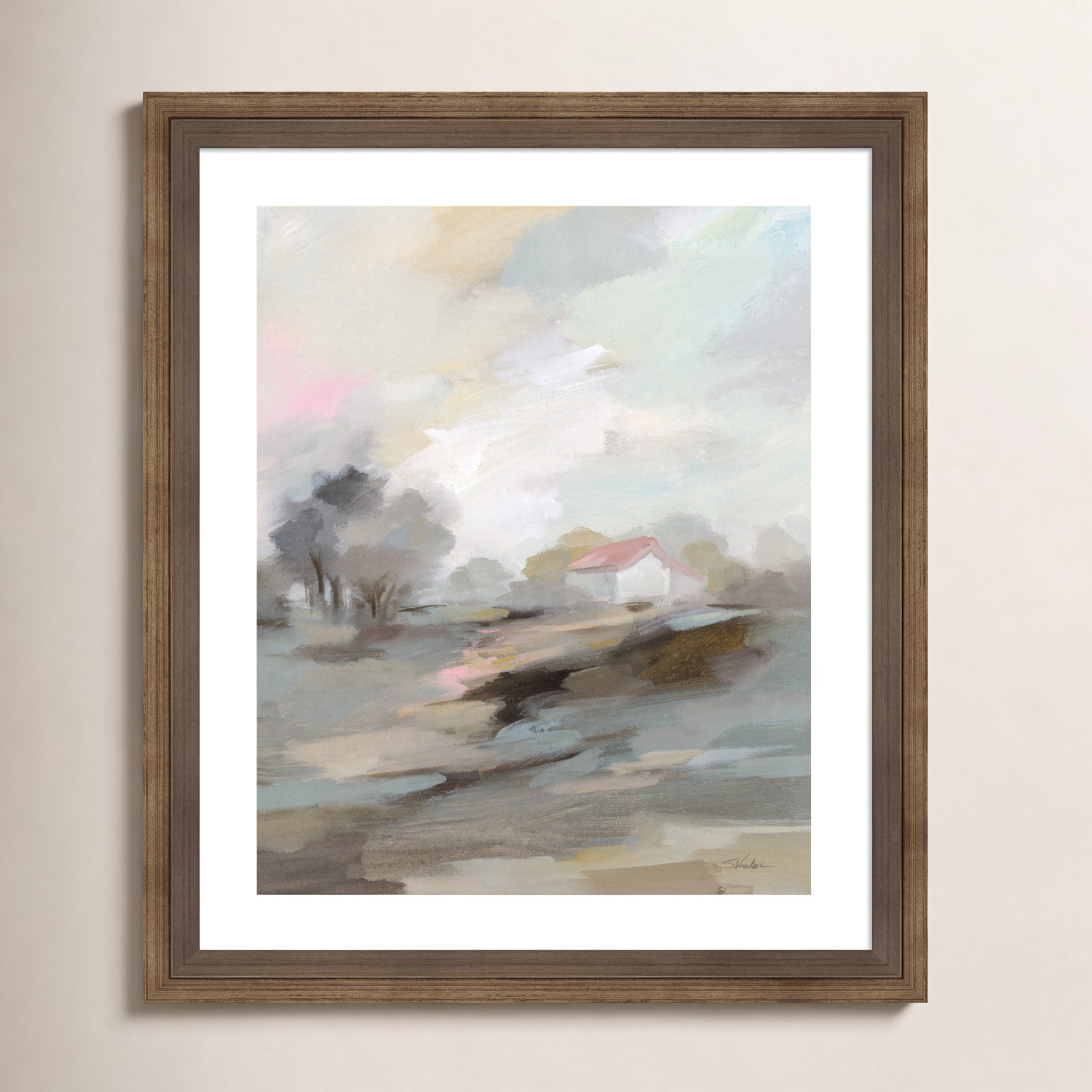 Farm in April Print by Silvia Vassileva, 11" W x 13" H, Bronze