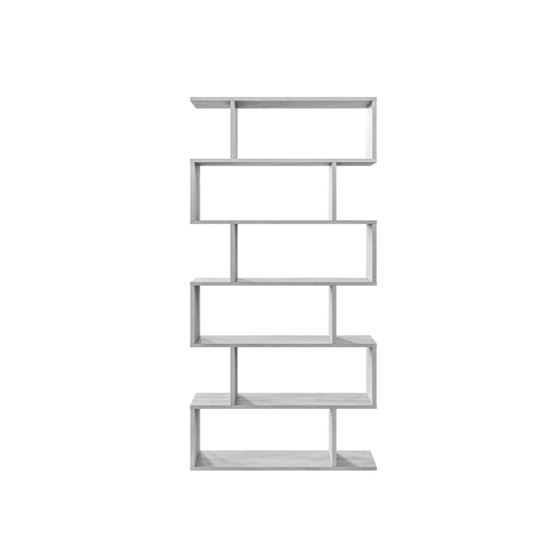Bookshop Joliet, High Double-Sided Bookcase, Divider Shelf With 5 Shelves, Modern Office Shelf