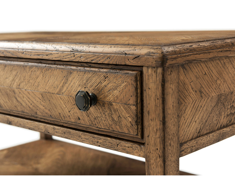 Nova 2 - Drawer Solid Wood Nightstand, Dawn Brown