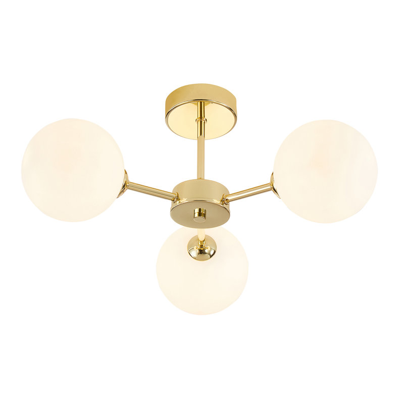 Semi Flush Mount, Polished Brass
