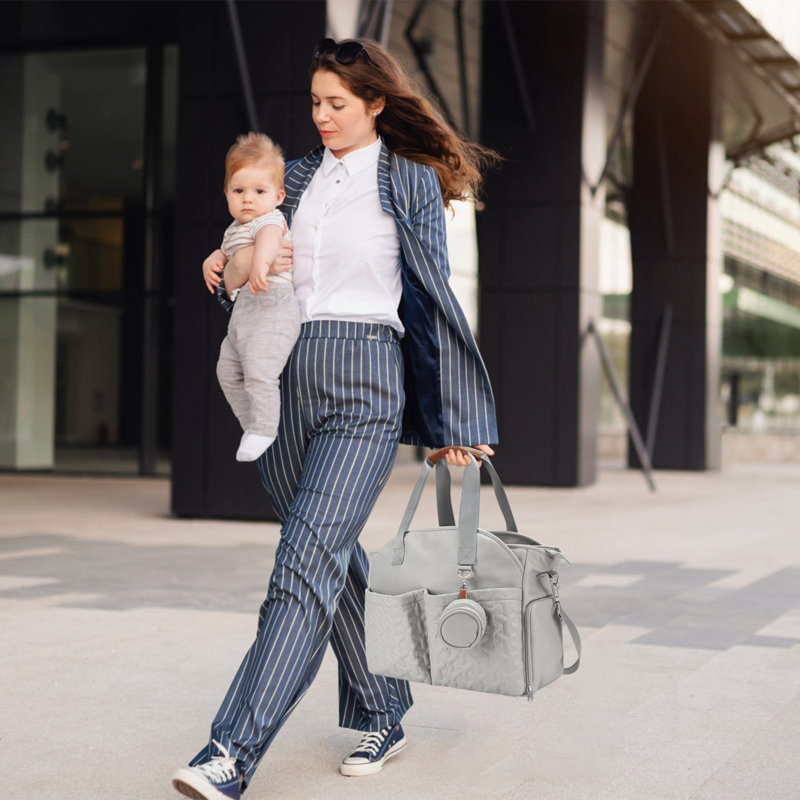 Sac fourre-tout en polyester, Gris clair