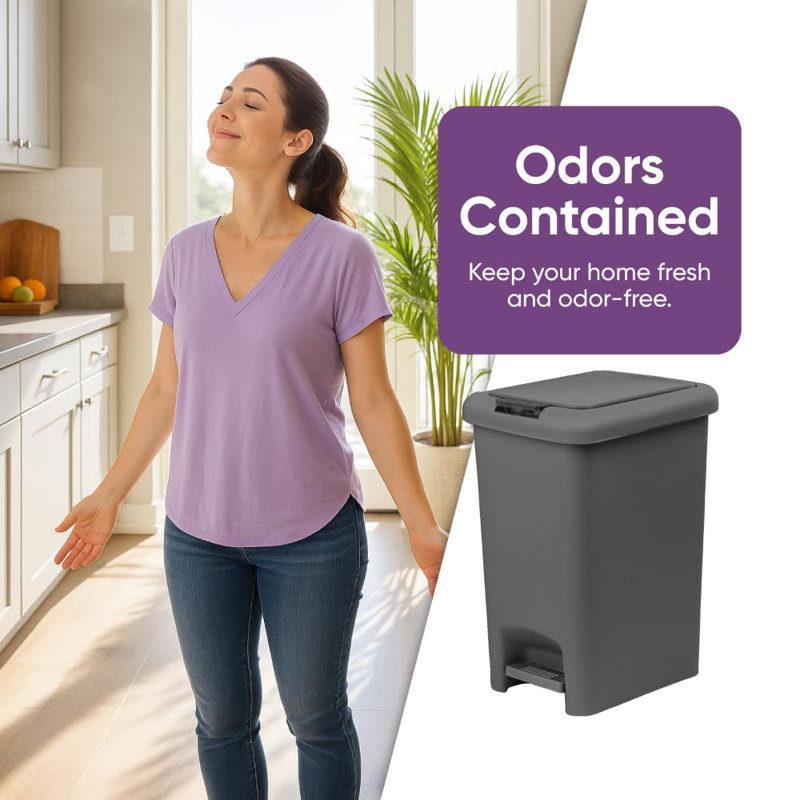 Poubelle compacte Superio de 6,5 L Superio, Gris