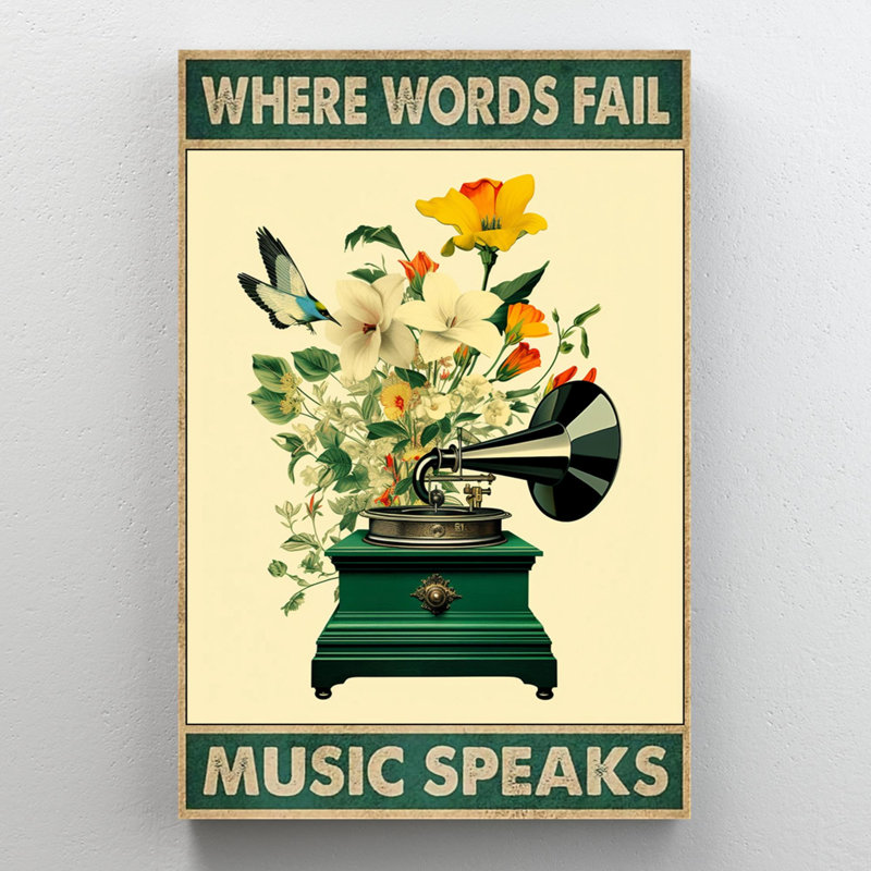 Koua, où les mots échouent, musique parle sur toile, impression, H 36 po x l 24 po x P 1,25 po