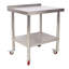 Table de préparation en acier inoxydable, table de travail en métal robuste de 30 po x 24 po x 35 1/2 po, capacité de charge de 440 lb avec tablette de dosseret réglable et 4 roulettes, poste de travail commercial pour restaurant de cuisine