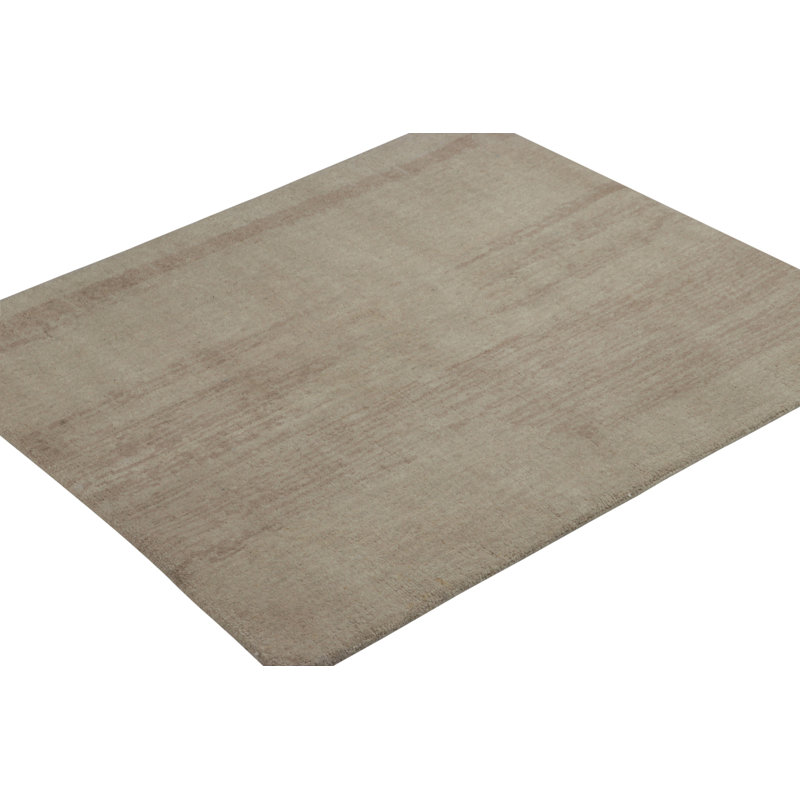 Rug & Kilim’S Contemporary Textural Solid Rug In Beige-Brown & Cream With Striae