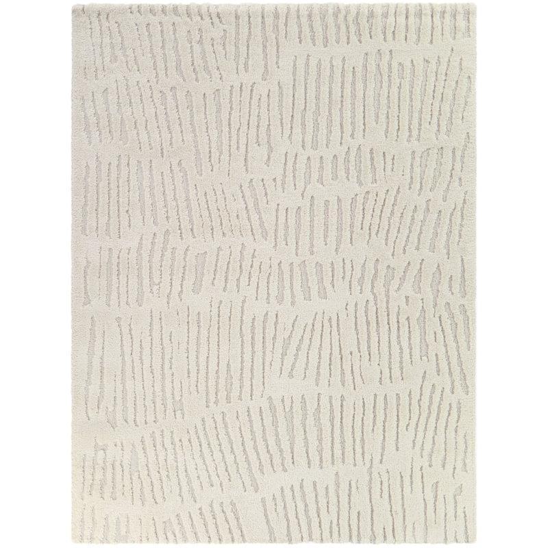 Brodrick Cream Abstract Modern Area Rug, Rectangle 7'10" x 10'