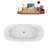 59" Streamline Clawfoot Soaking Acrylic Bathtub With Drain, Clawfeet, and Bamboo Tray-1186038355-1186038366
