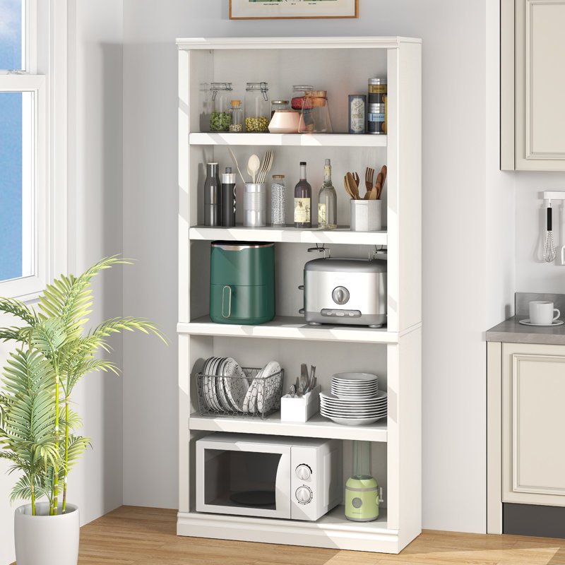 Bibliothèque à 2 niveaux 30 ", étagère de rangement pour bureau à domicile avec tablette réglable, Blanc