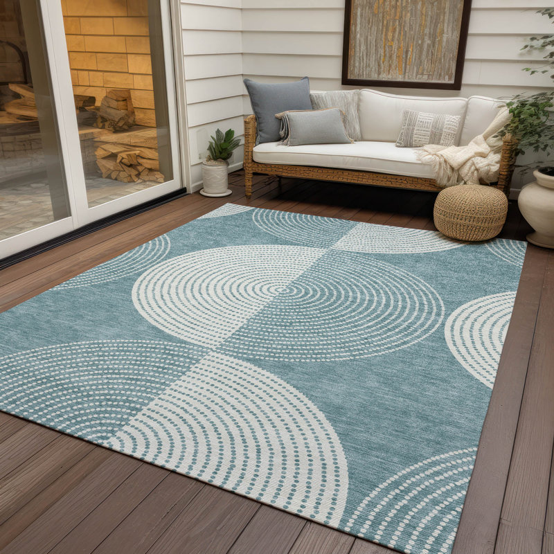 Machine Washable Indoor/Outdoor Jenning ACN2275 Geometric Rug, Rectangle 3' x 5'
