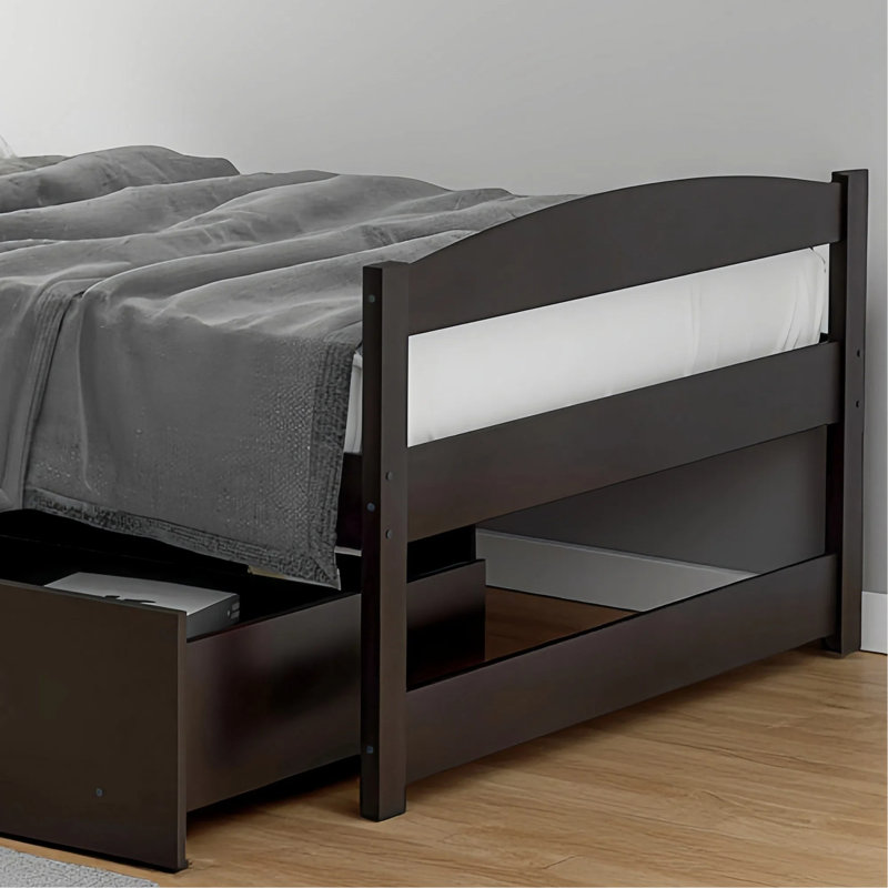 Lit plateforme simple avec tiroirs de rangement Minimalist Homes, Espresso