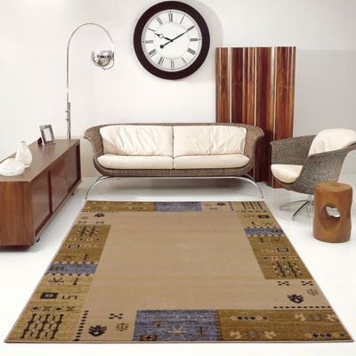 Tapis brun ikat