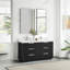 Meuble-lavabo double autoportant 60 po en chêne noir vieilli avec plateau en pierre de quartz Allister-121696756-121696758