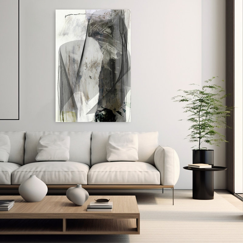 Art contemporain abstrait géométrique contemporain, H 60 po x l 40 po