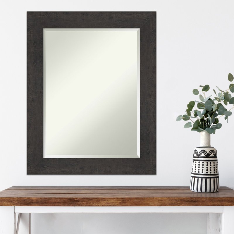 Miroir d'appoint mural Alissone, Noir, 29,5 po x 23,5 po