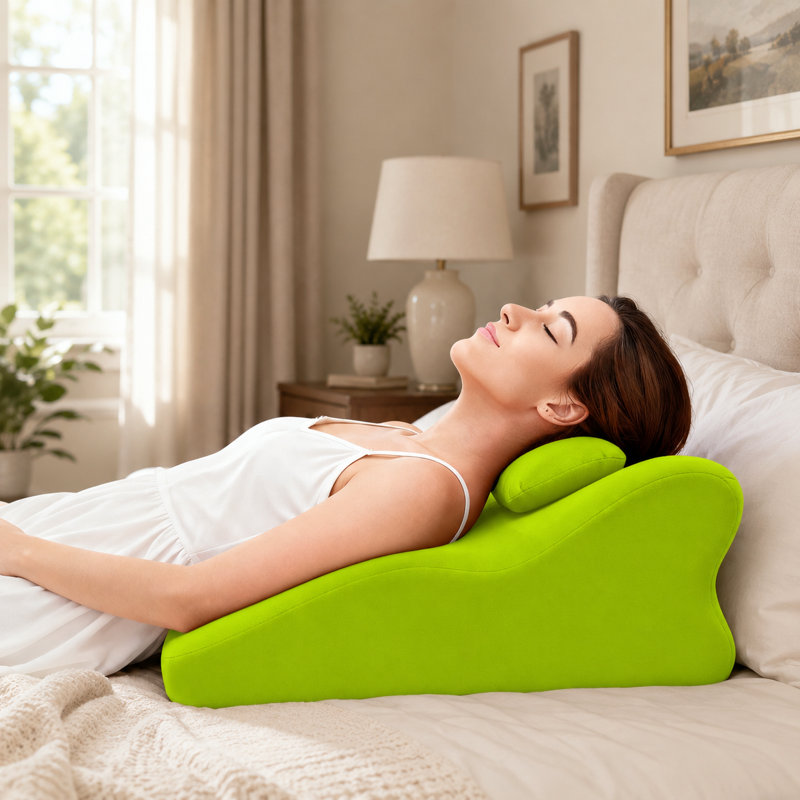 Industrial Style Polyester Blend Rectangular Pillow, Green Color, Basic Flat Seam With Solid Fill, Best For Home Office Desk, Laundry Basket & Walk-In Closet, Standard Size