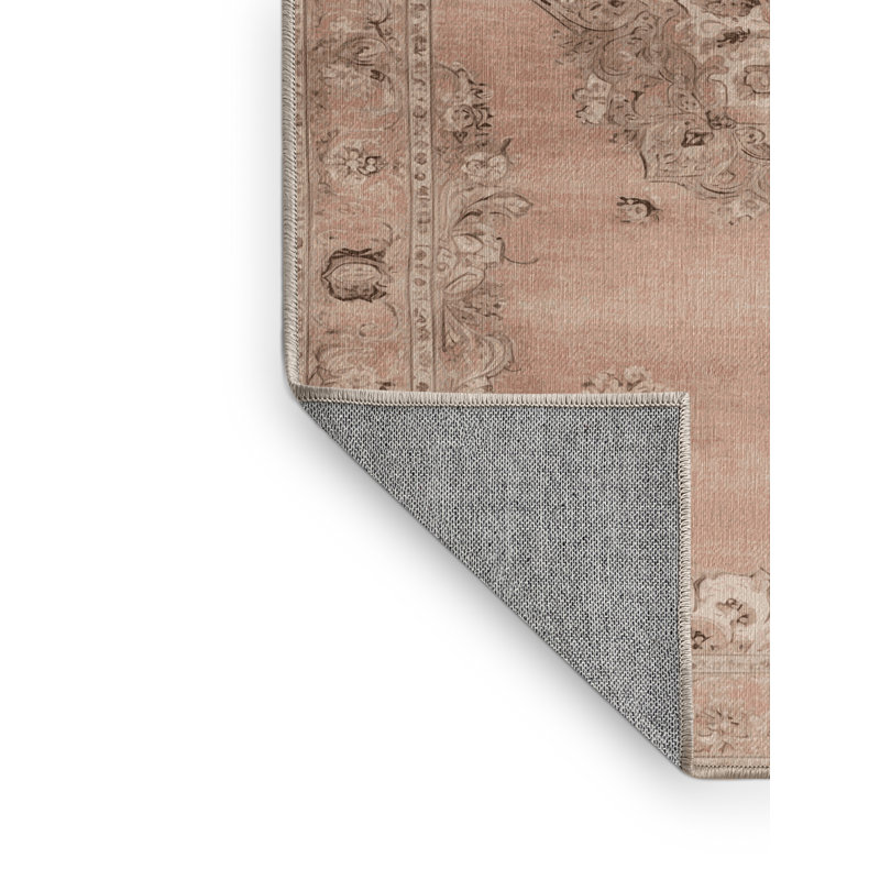 Machine Washable Tabriz Beige Area Rug, Rectangle 8' x 12'