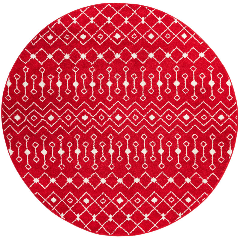 Geometric Indoor Rug, Round 7'10"