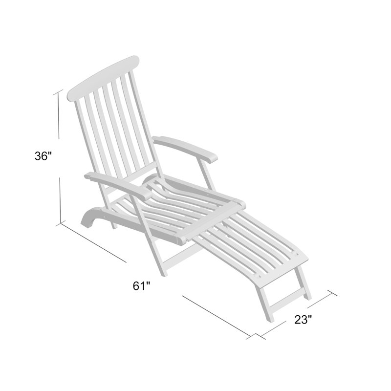 Danika Outdoor Acacia Wood Chaise Lounge, Barn Red