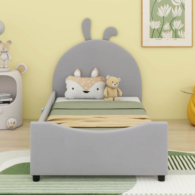 Janetha Twin Size Upholstered Daybed, Gray