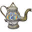 Antique Moroccan Brass-inlaid Ceramic-art Accent