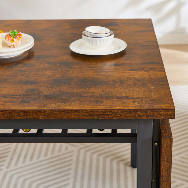 Folding Dining Table(Only Table), Rustic Brown